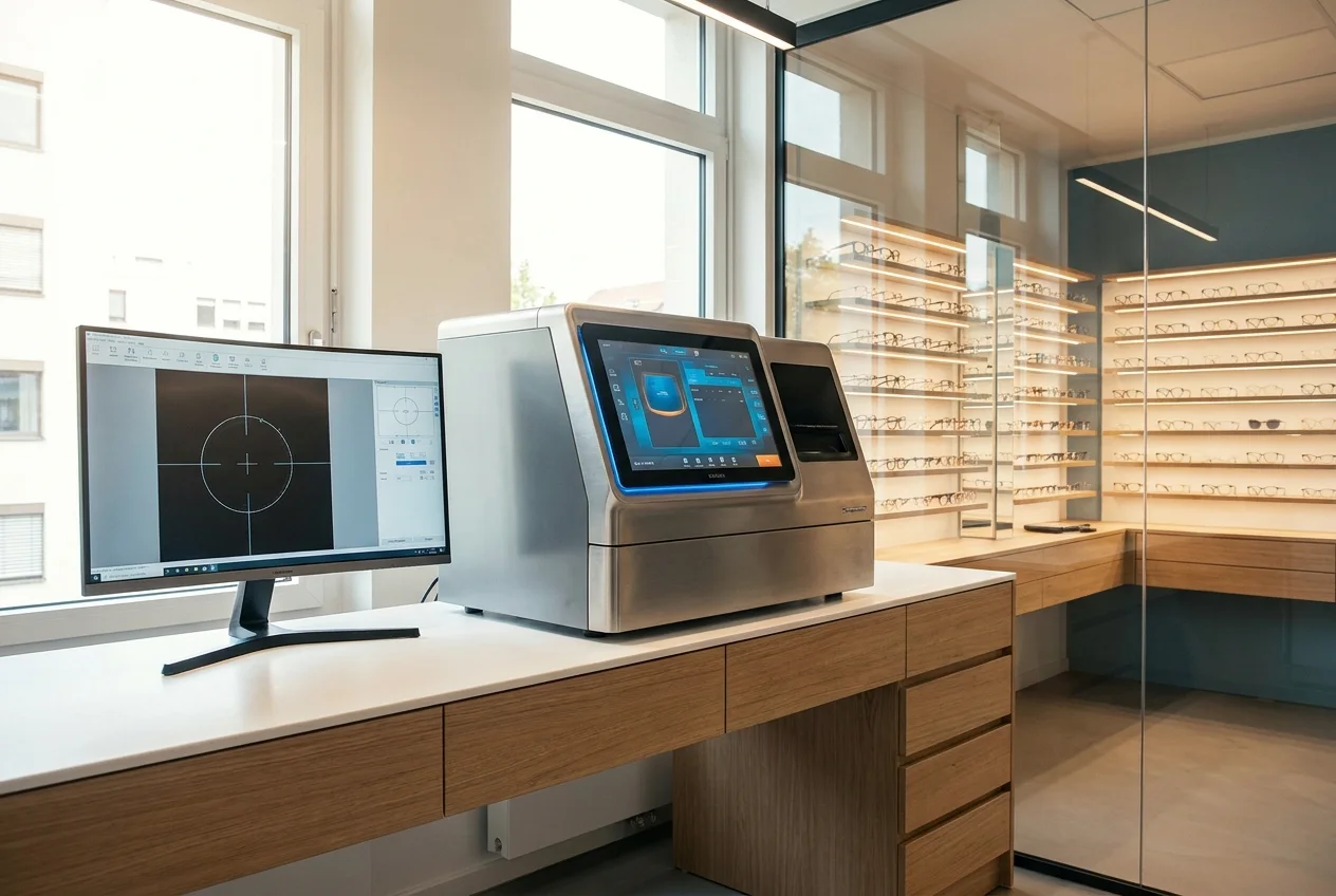 Moderne computergesteuerte Brillenwerkstatt von Eyestyle Zwickau
