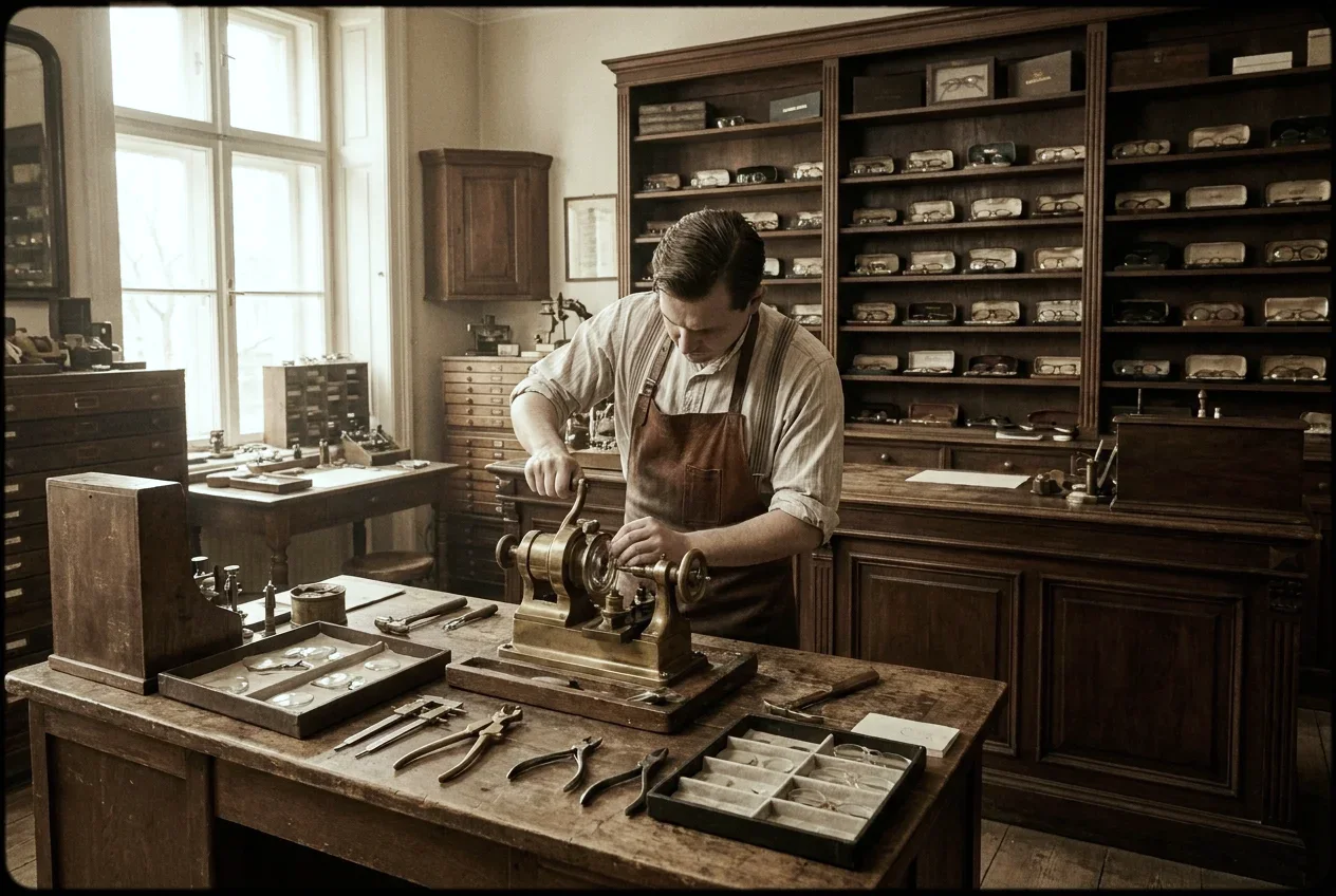 Traditionelles Brillenhandwerk mit handgeführtem Schliff